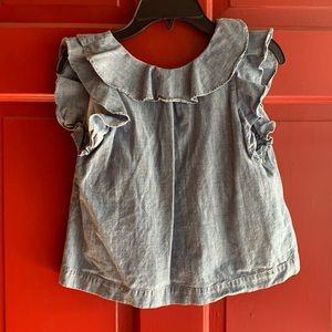 CREWCUTS KIDS RUFFLE CHAMBRAY TOP (8)